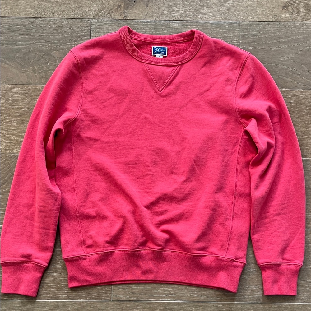 J. Crew Garment-dyed french terry crewneck in red size small
